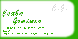 csaba grainer business card